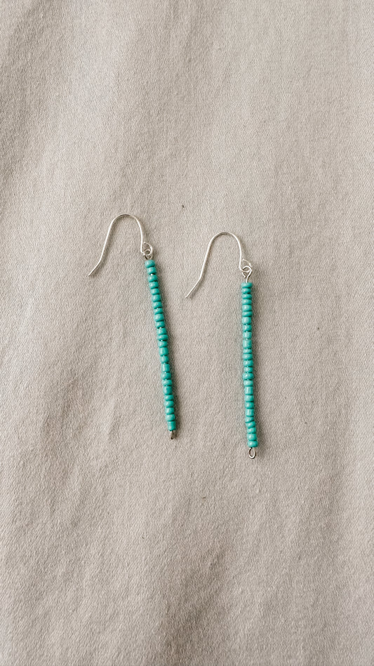 Silver and Turquoise Beaded Dangle