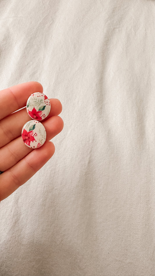 Poinsettia Paper Stud