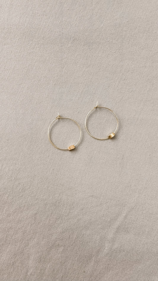 Gold Single Square Hoop