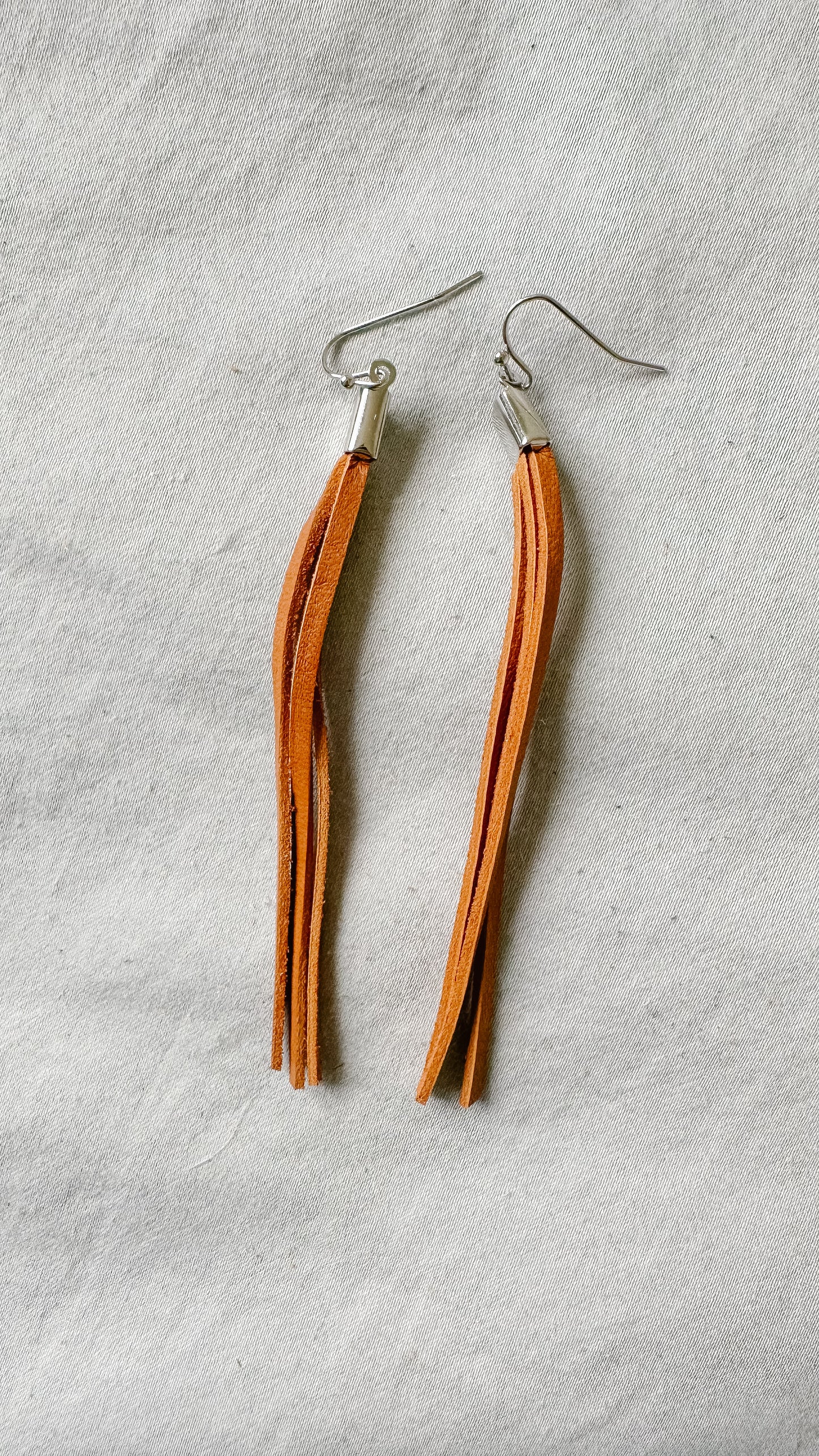 Tan & Silver Three String Leather Dangle