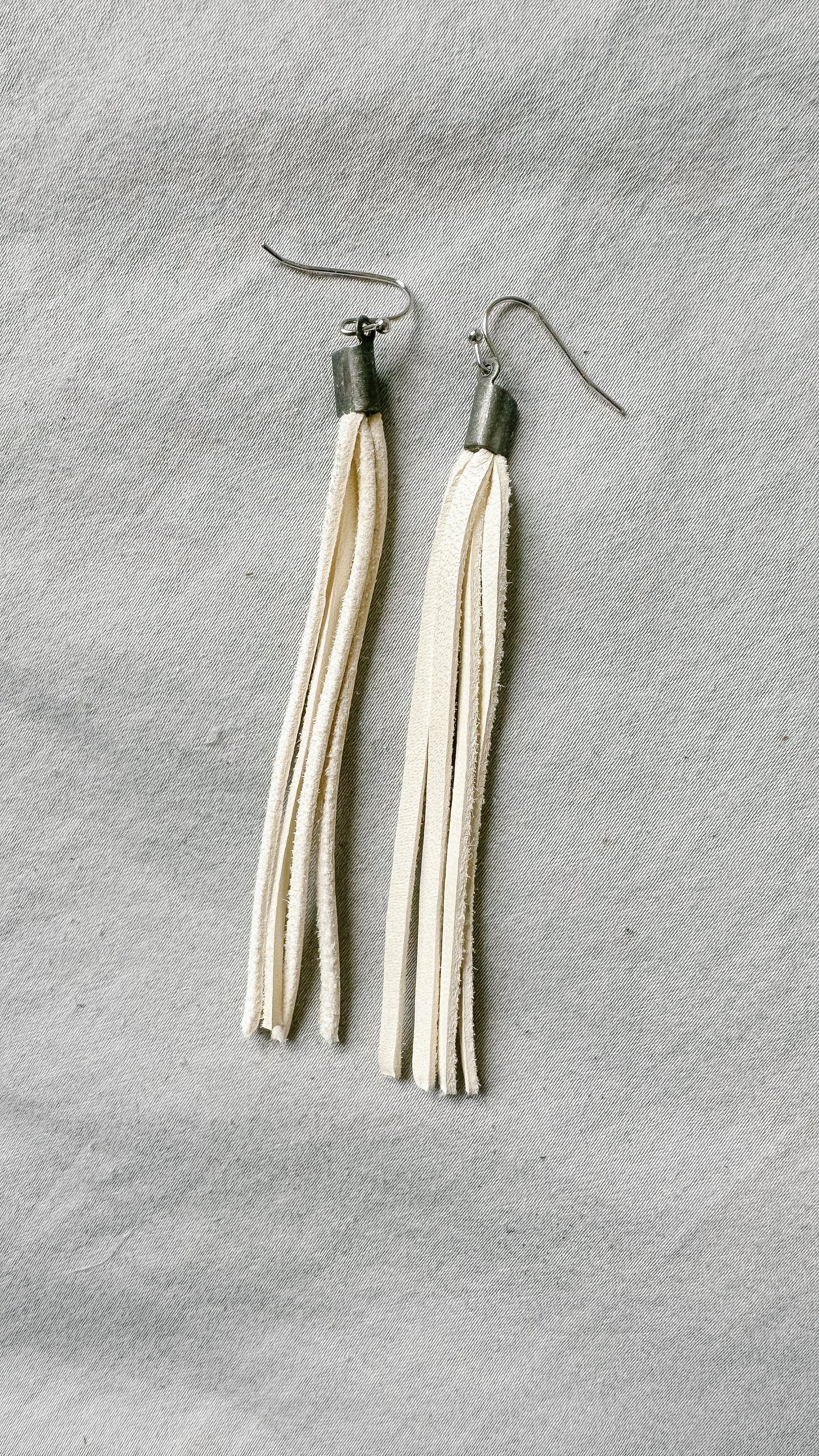 White Leather Dangle