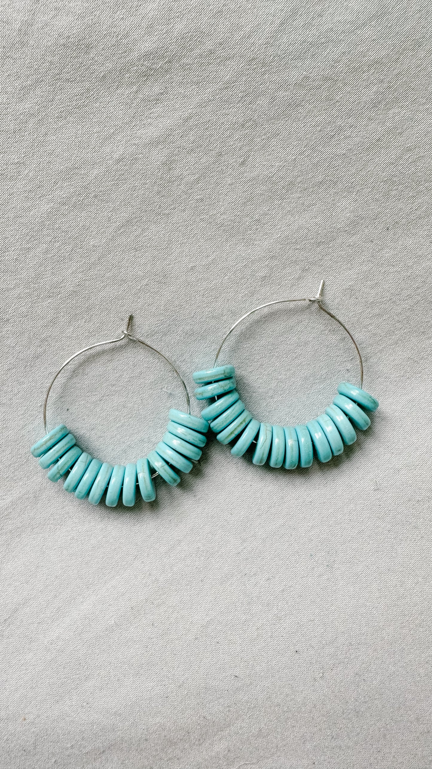 Large Turquoise Beaded Hoop