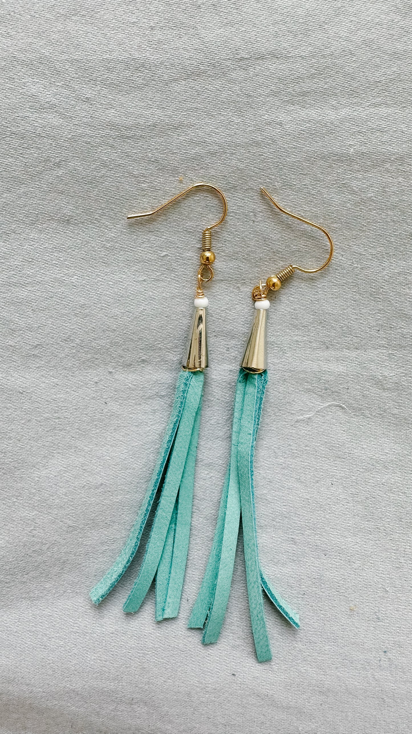 Turquoise Leather Jellies with Gold and Bead