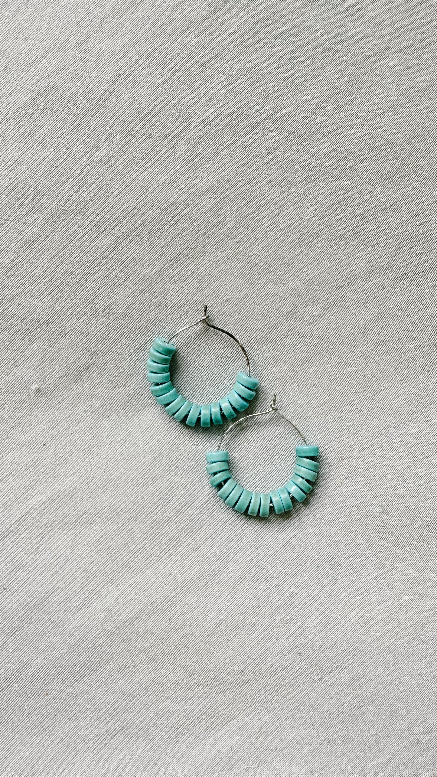 Mini Turquoise Beaded Hoop