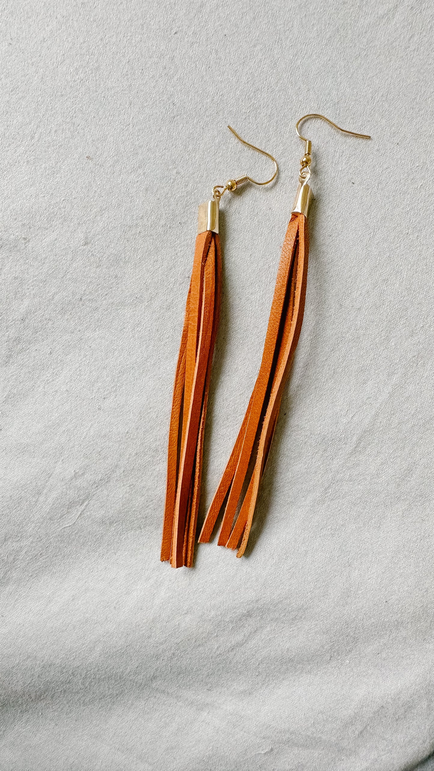 Brown & Gold Leather Dangle