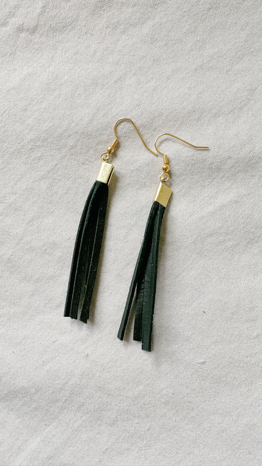 Black & Gold Leather Dangle