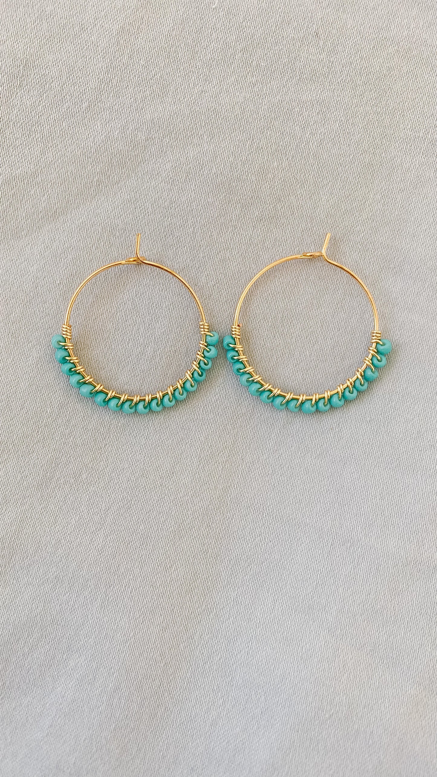 Half Turquoise Bead Hoop