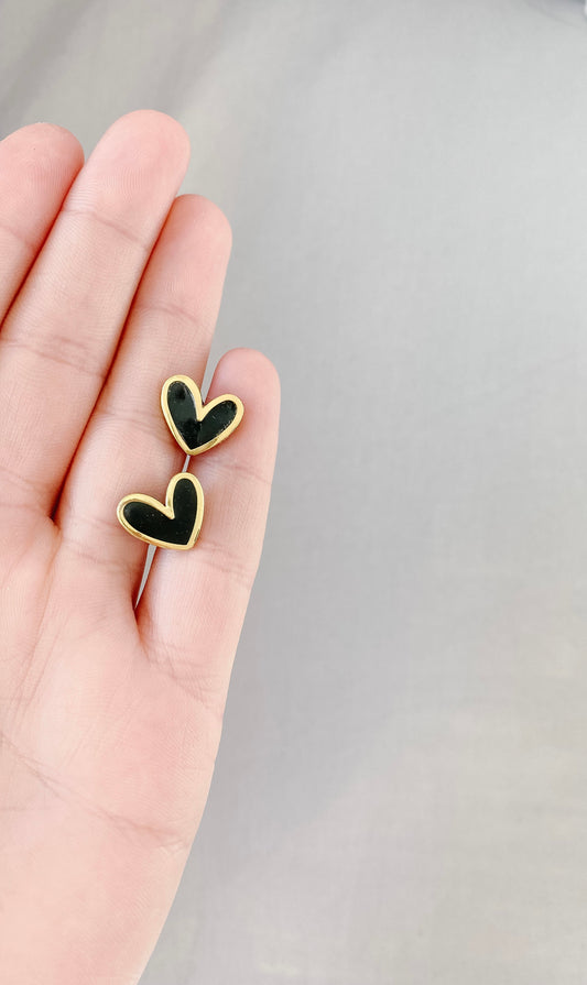 Black Heart Studs